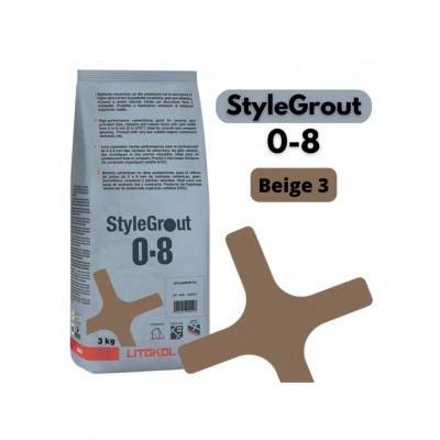 Цементная затирка Litokol StyleGrout 0-8 (Beige 3) 3 кг (SG08BGE30063)